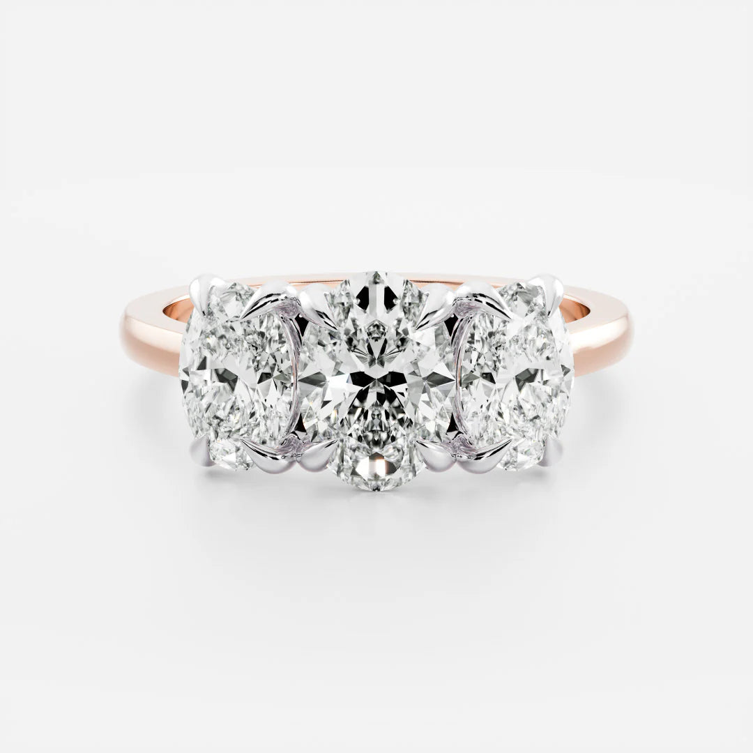 Oval Lab-Grown Diamond Three Stone Engagement Ring