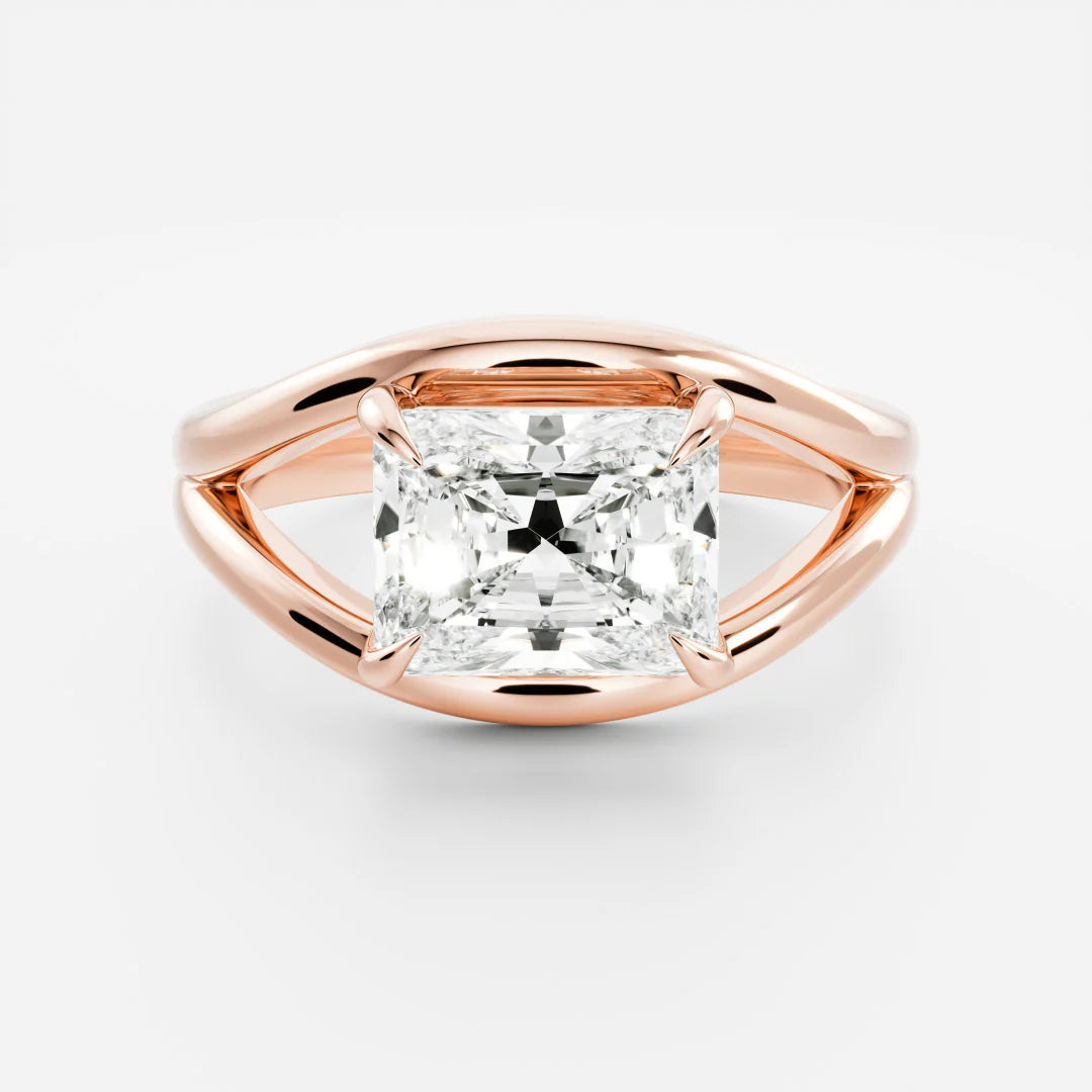 Princess Cut Lab-Grown Diamond Solitaire Engagement Ring with Split Shank