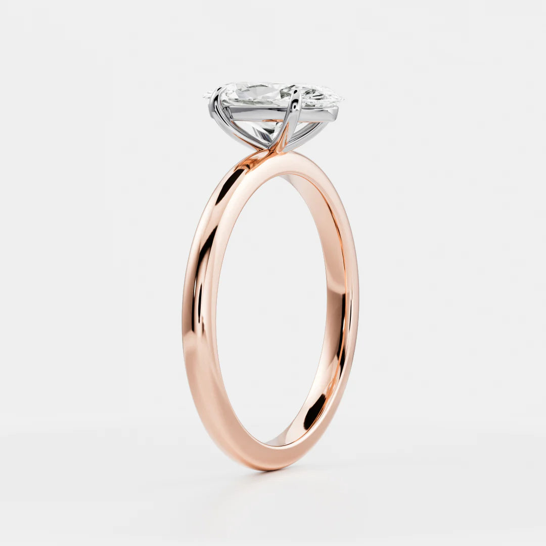 Elongated Oval Lab-Grown Diamond Claw Prong Solitaire Engagement Ring
