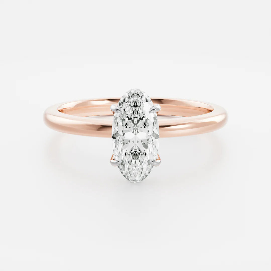 Elongated Oval Lab-Grown Diamond Claw Prong Solitaire Engagement Ring