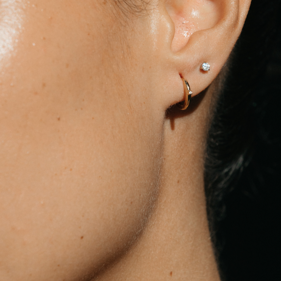 The Lyra Diamond Accent Huggie Hoops