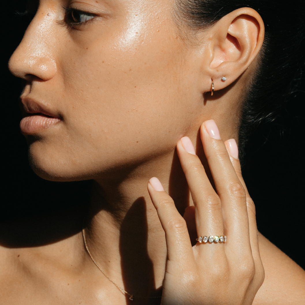 The Lyra Diamond Accent Huggie Hoops
