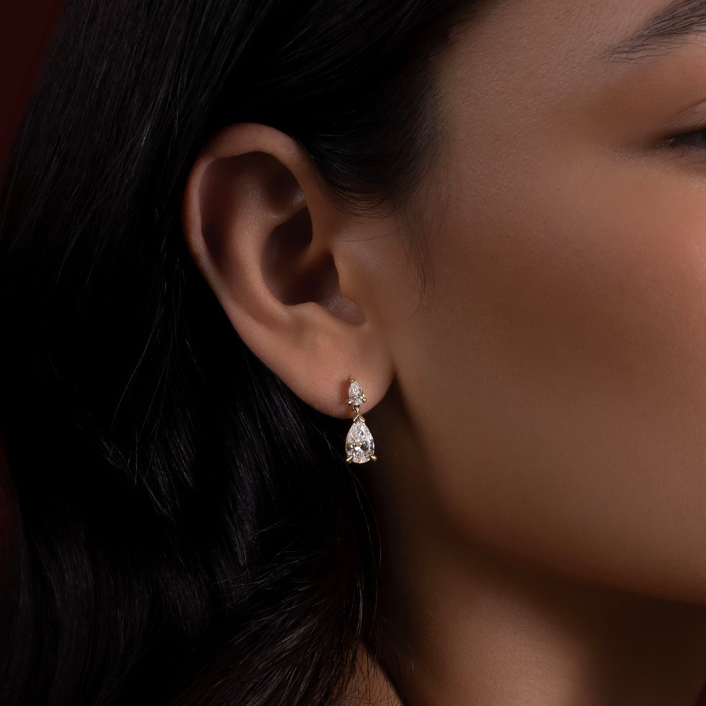 The Seraphina Pear Cut Lab-Grown Diamond Drop Earrings