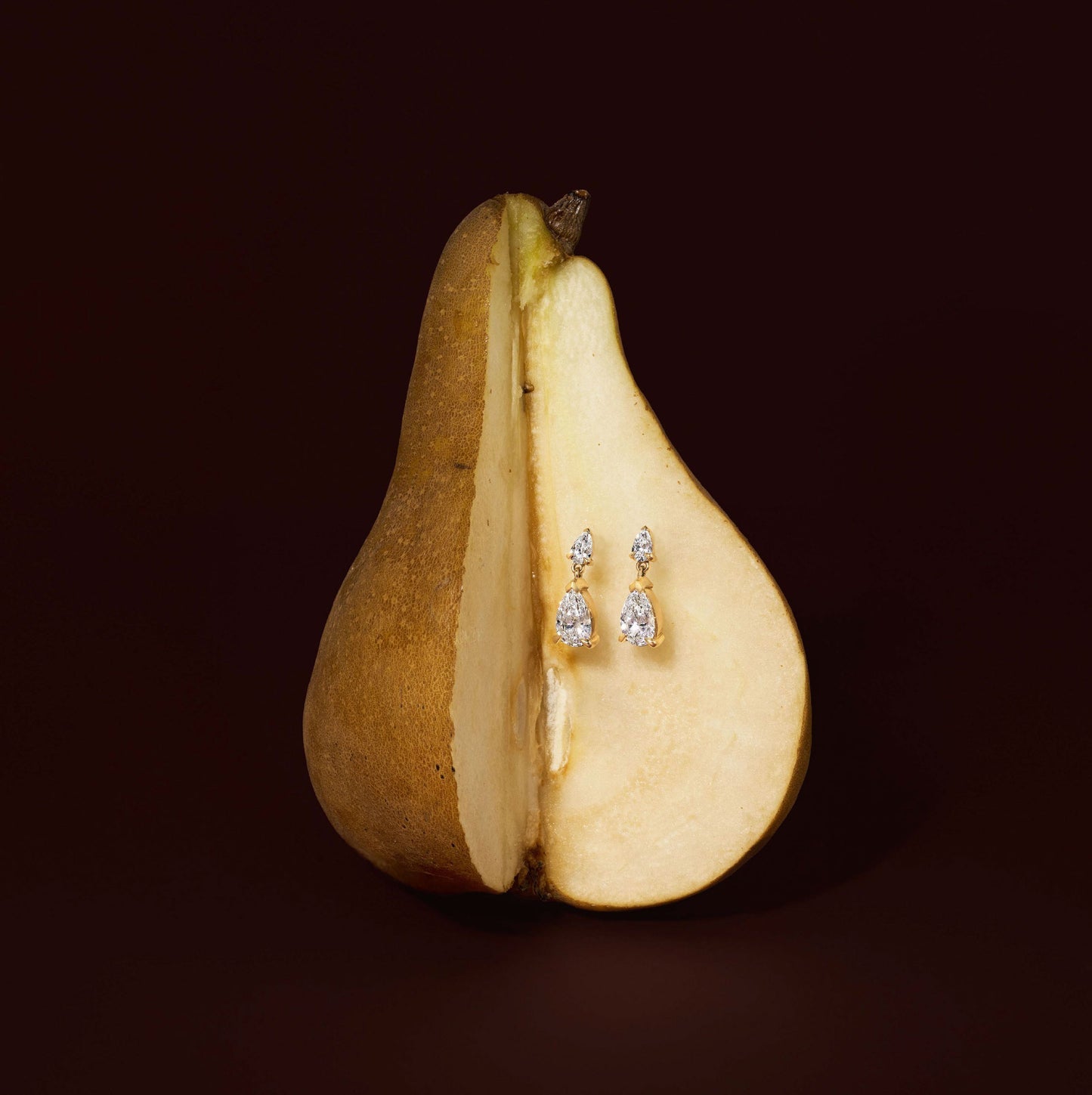 The Seraphina Pear Cut Lab-Grown Diamond Drop Earrings