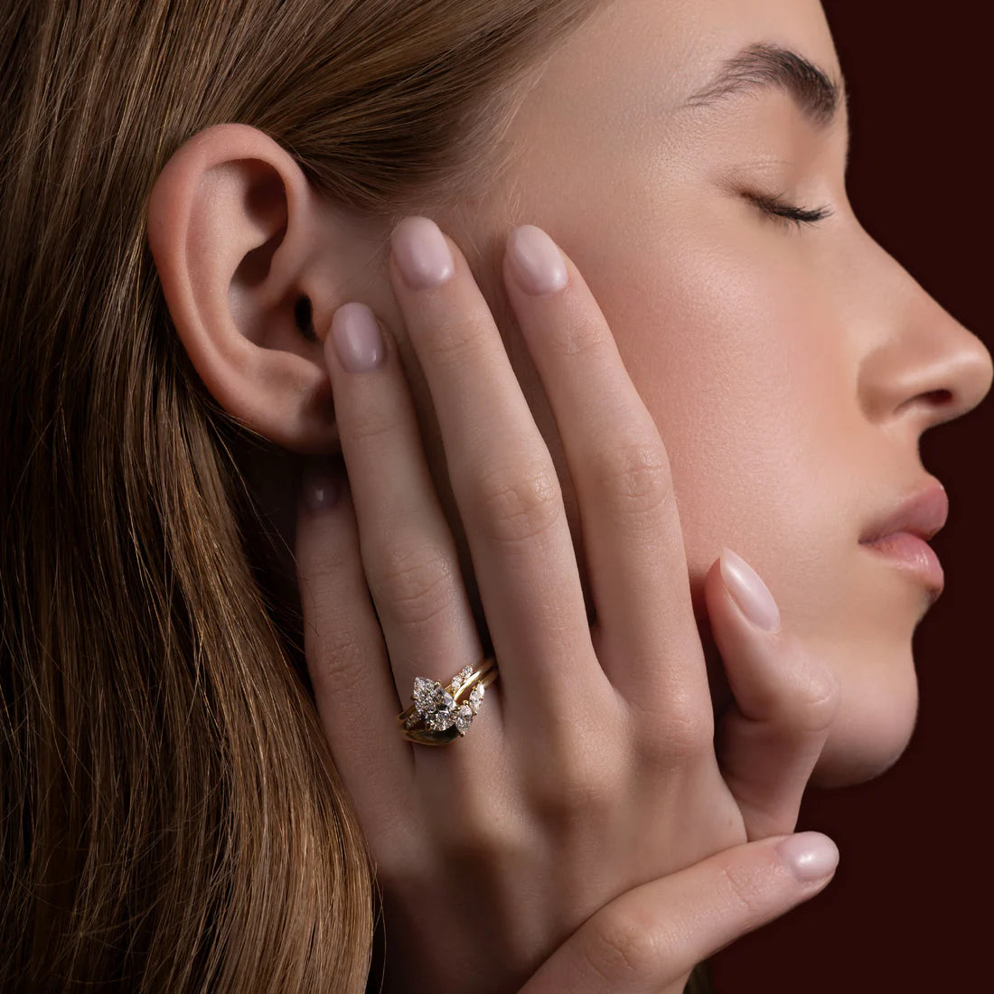 Pear Lab-Grown Diamond Bypass Solitaire Engagement Ring