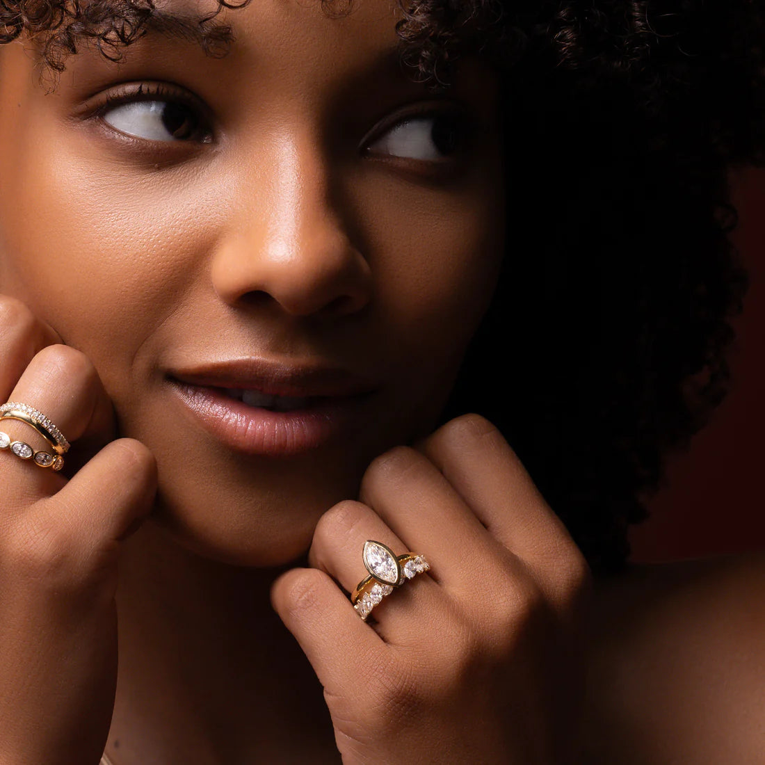 Marquise Lab-Grown Diamond Full Bezel Engagement Ring