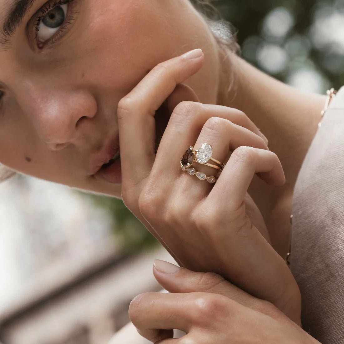 Pear Lab-Grown Diamond Bypass Solitaire Engagement Ring