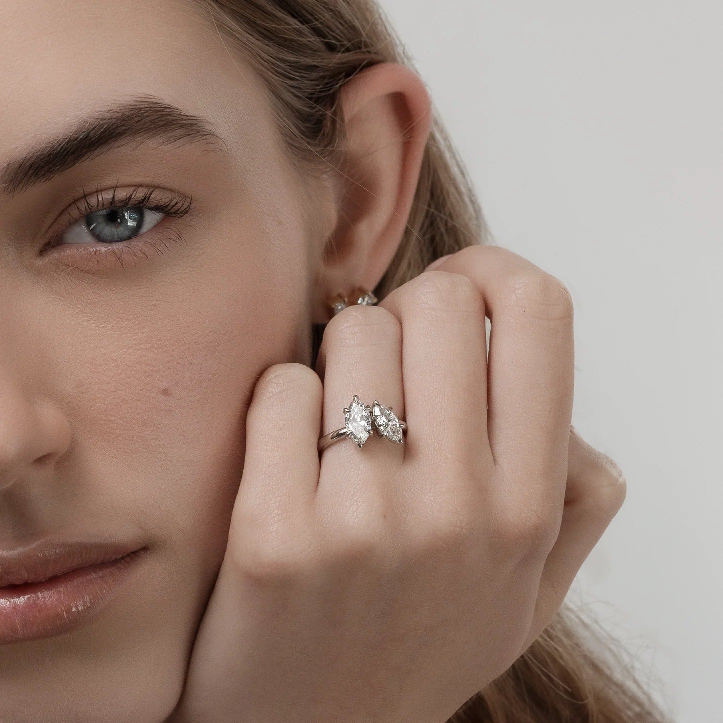 Marquise & Marquise Lab-Grown Diamond Toi et Moi Engagement Ring