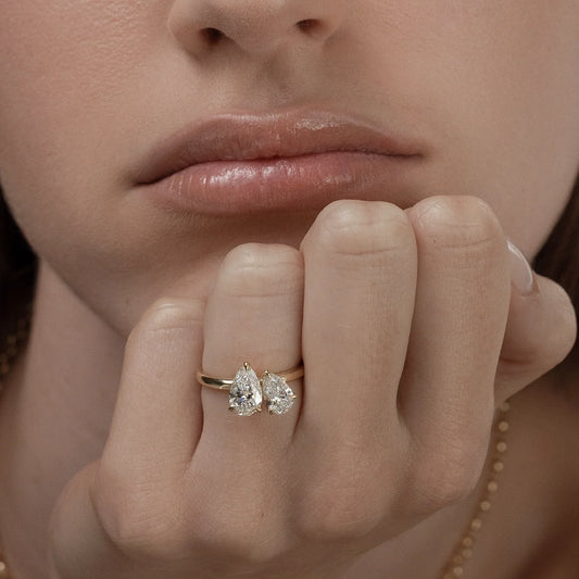 Twin Pear Lab-Grown Diamond Toi et Moi Engagement Ring