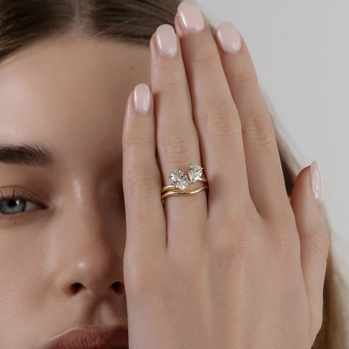 Pear & Oval Lab-Grown Diamond Toi et Moi Engagement Ring