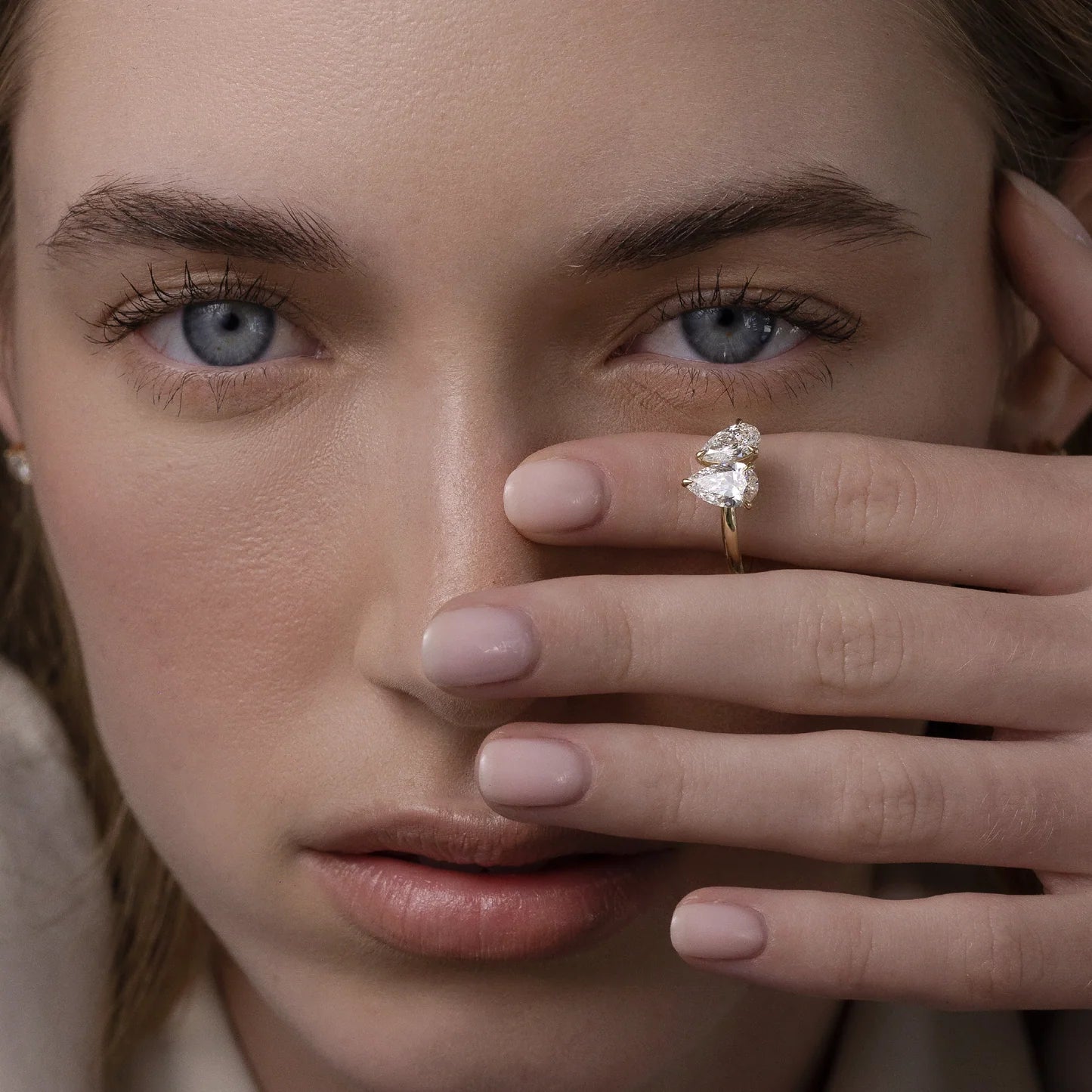 Twin Pear Lab-Grown Diamond Toi et Moi Engagement Ring