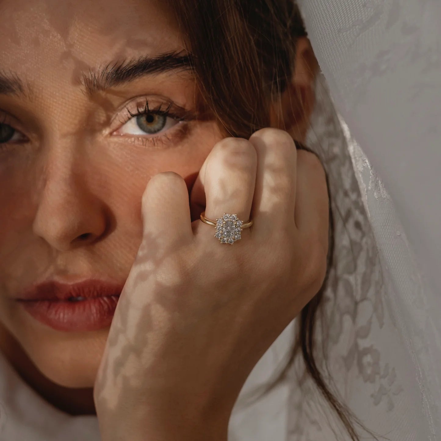 Radiant Cut Lab-Grown Diamond Cluster Halo Engagement Ring
