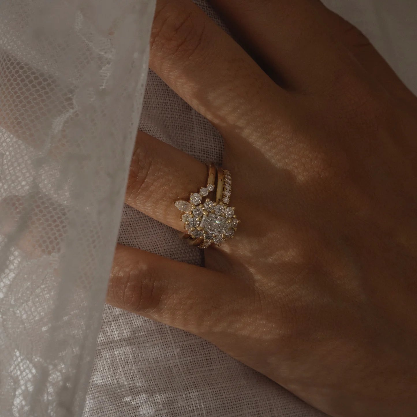 Radiant Cut Lab-Grown Diamond Cluster Halo Engagement Ring