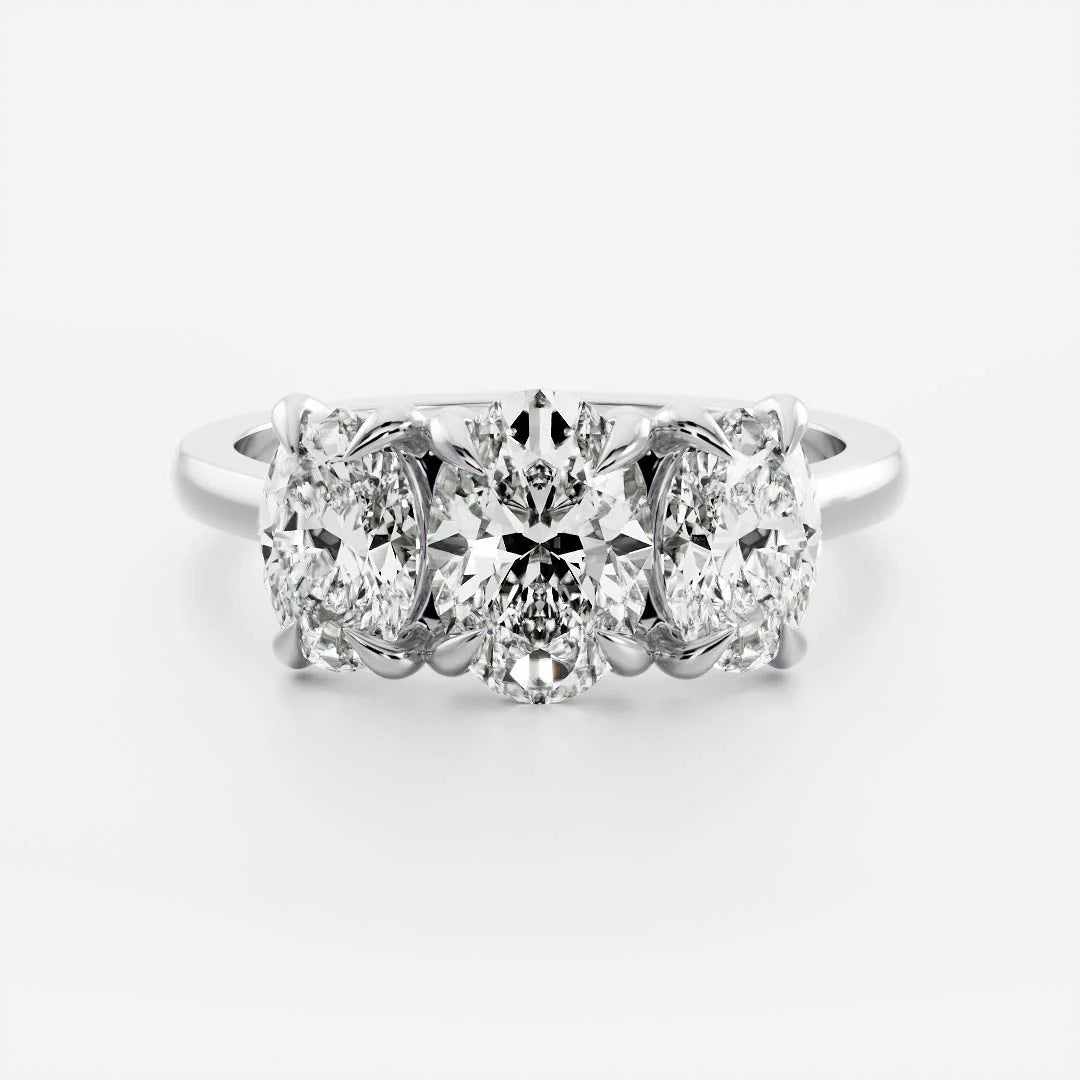 Oval Lab-Grown Diamond Three Stone Engagement Ring