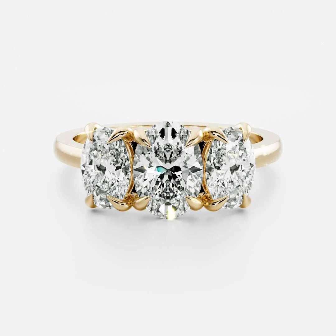 Oval Lab-Grown Diamond Three Stone Engagement Ring