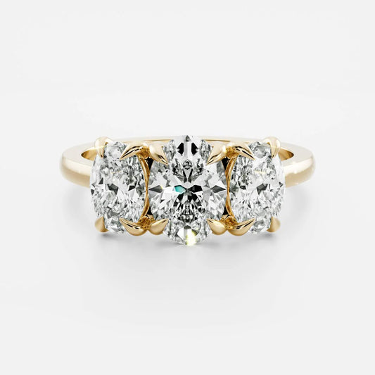 Oval Lab-Grown Diamond Three Stone Engagement Ring