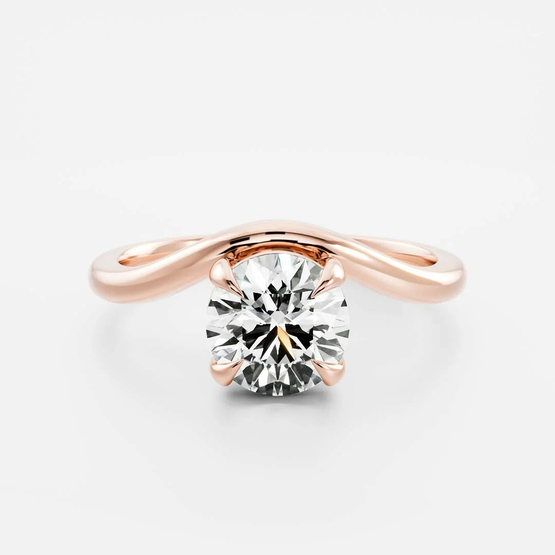 Round Brilliant Lab-Grown Diamond Bypass Solitaire Engagement Ring