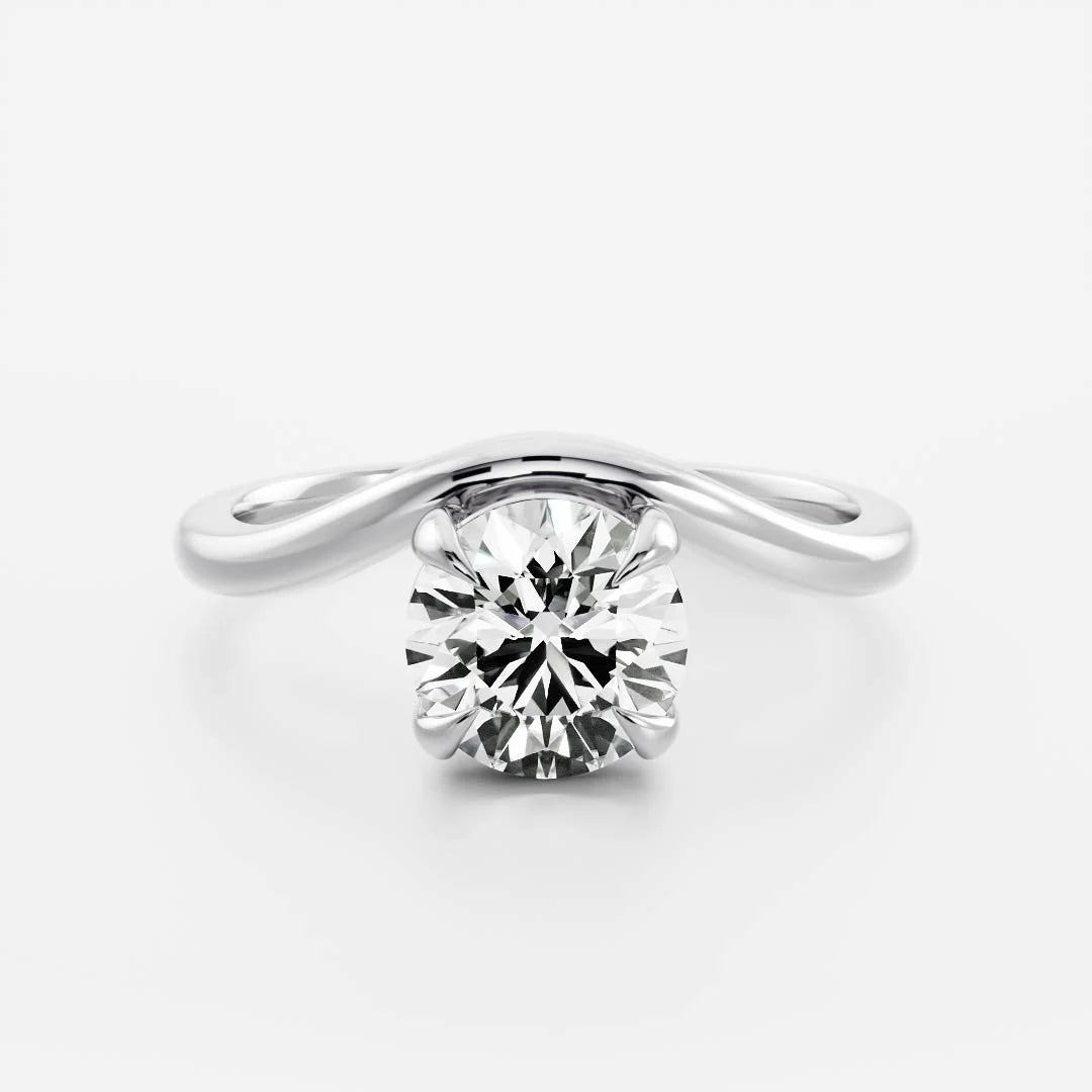 Round Brilliant Lab-Grown Diamond Bypass Solitaire Engagement Ring