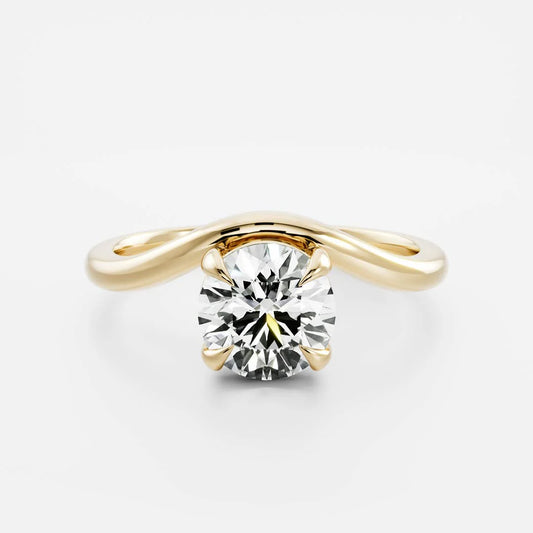 Round Brilliant Lab-Grown Diamond Bypass Solitaire Engagement Ring