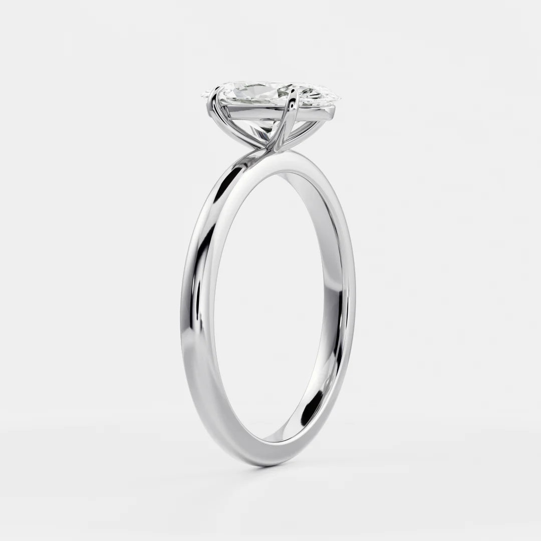 Elongated Oval Lab-Grown Diamond Claw Prong Solitaire Engagement Ring