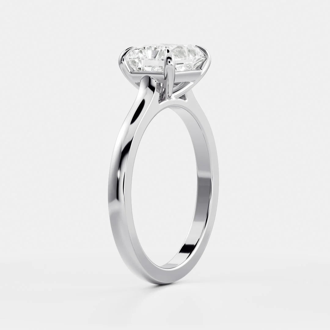 East-West Radiant Cut Lab-Grown Diamond Solitaire Engagement Ring