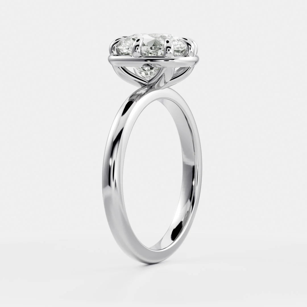 Cushion Cut Lab-Grown Diamond Bezel & Multi-Prong Engagement Ring