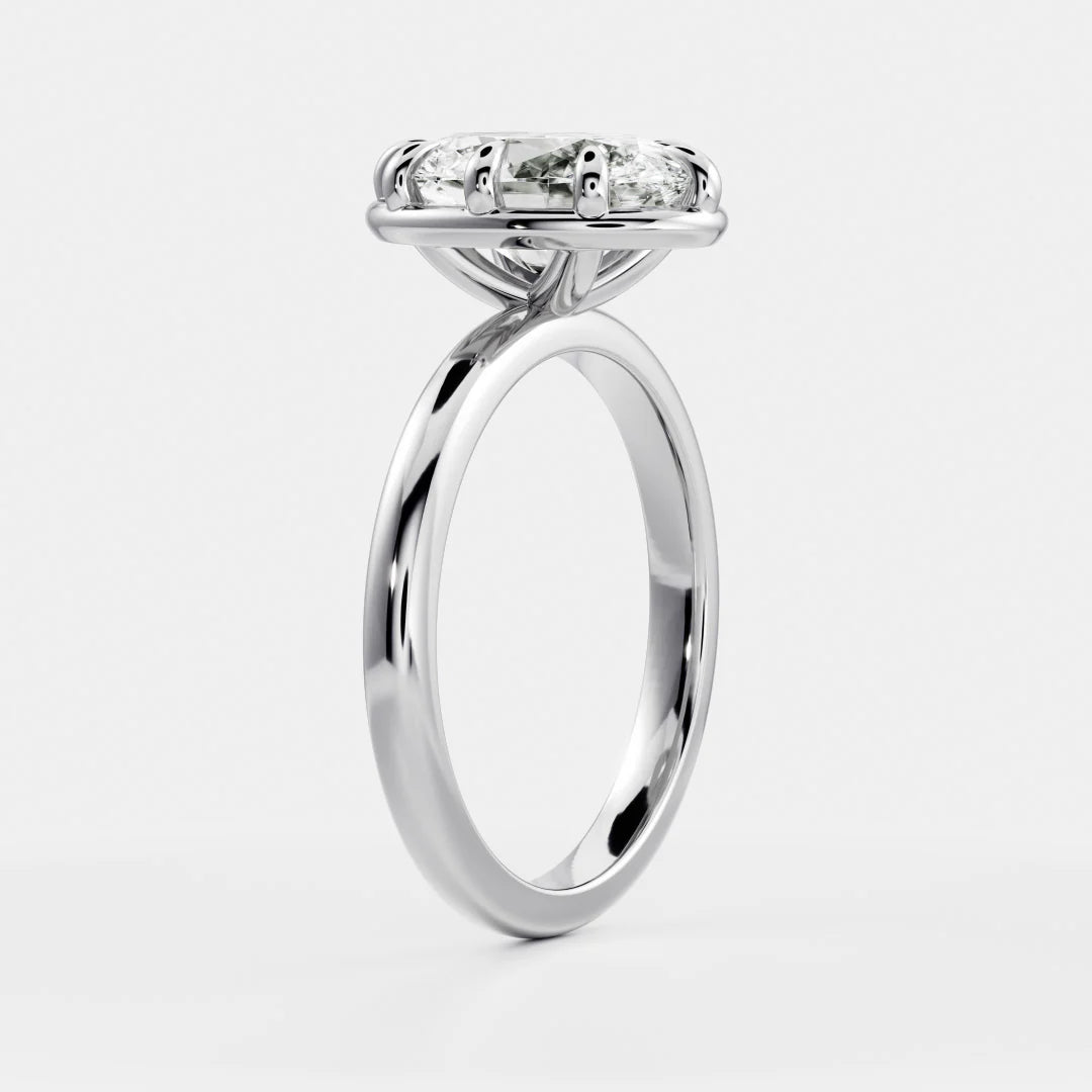 Oval Cut Lab-Grown Diamond Bezel & Multi-Prong Engagement Ring