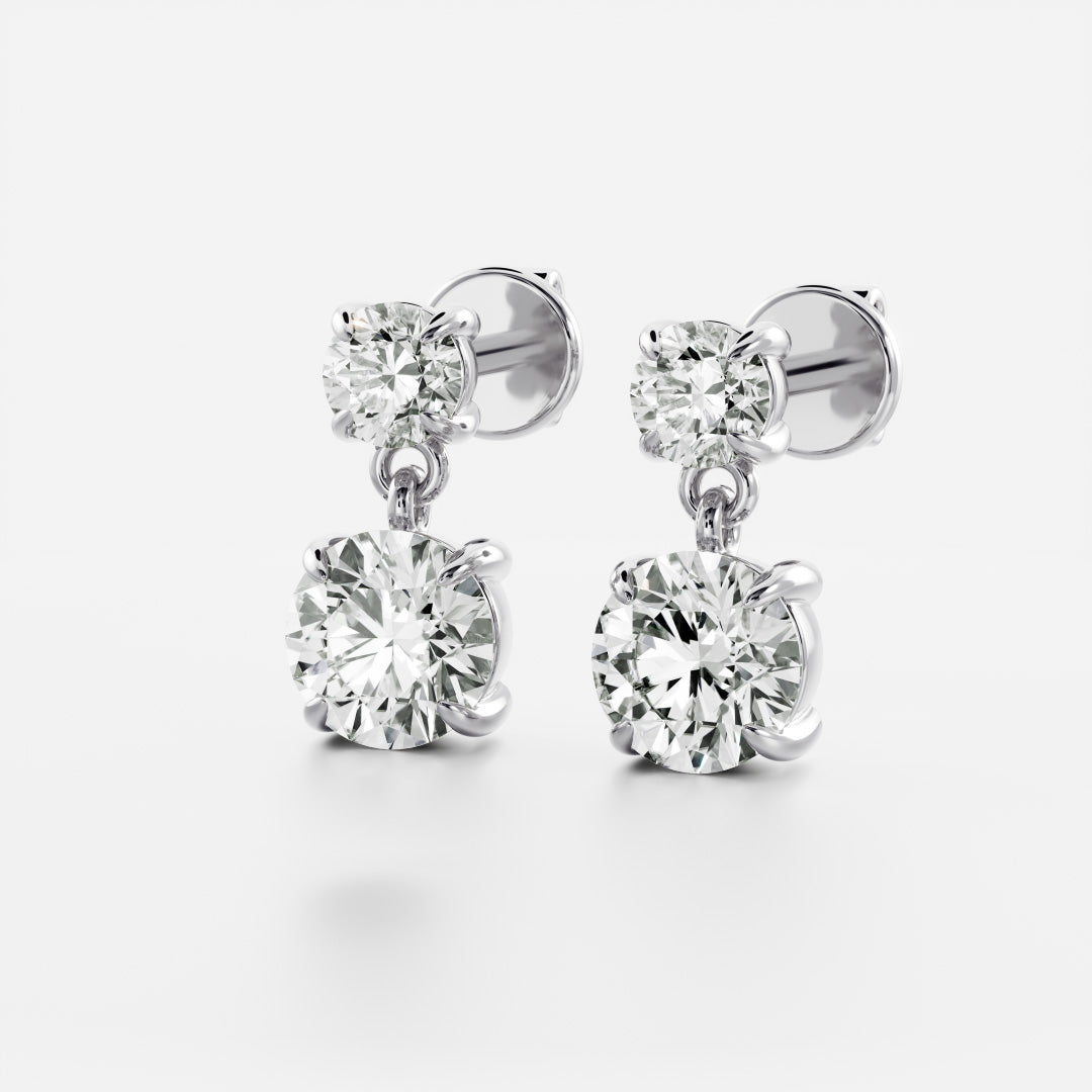 The Stella Round Brilliant Lab-Grown Diamond Drop Earrings