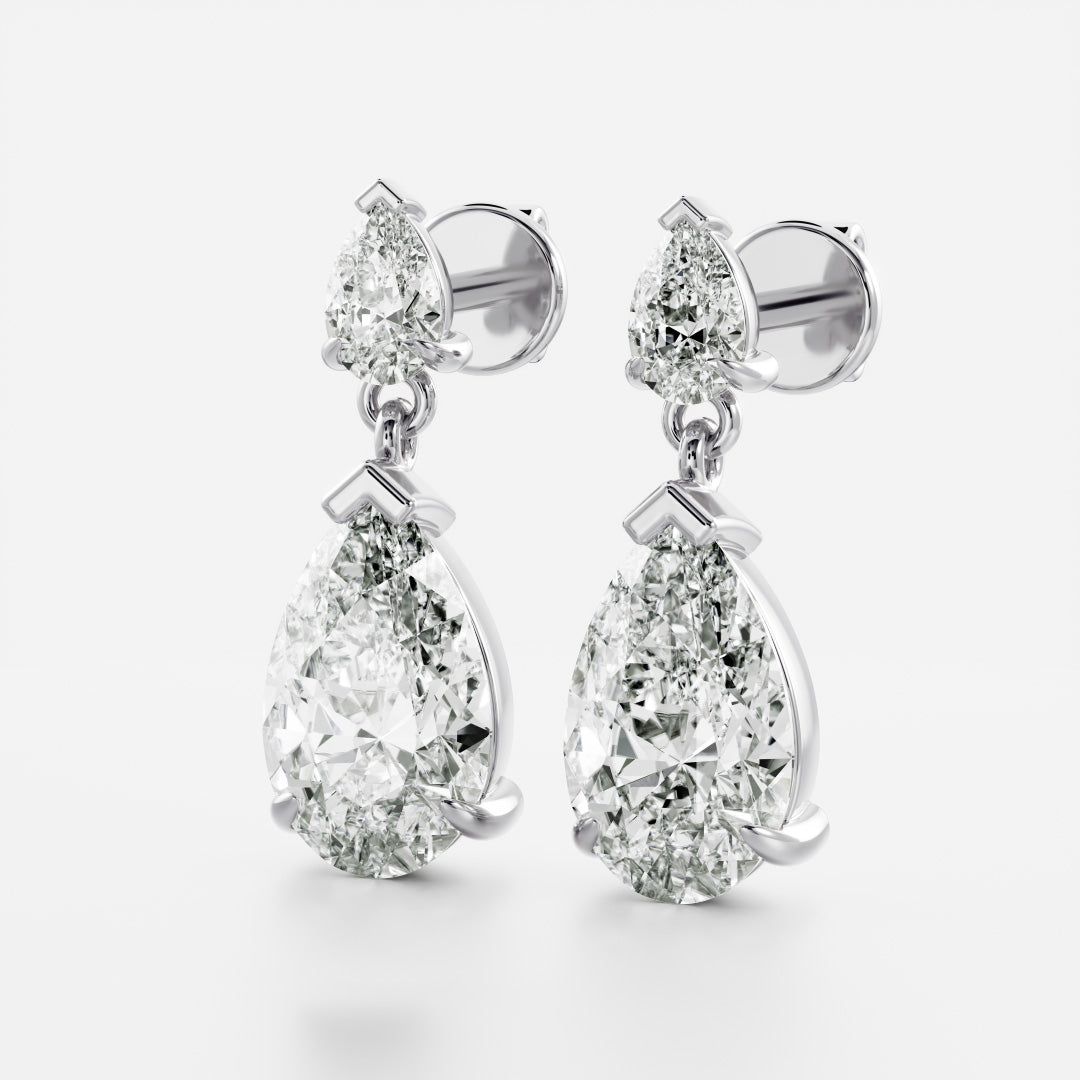 The Seraphina Pear Cut Lab-Grown Diamond Drop Earrings