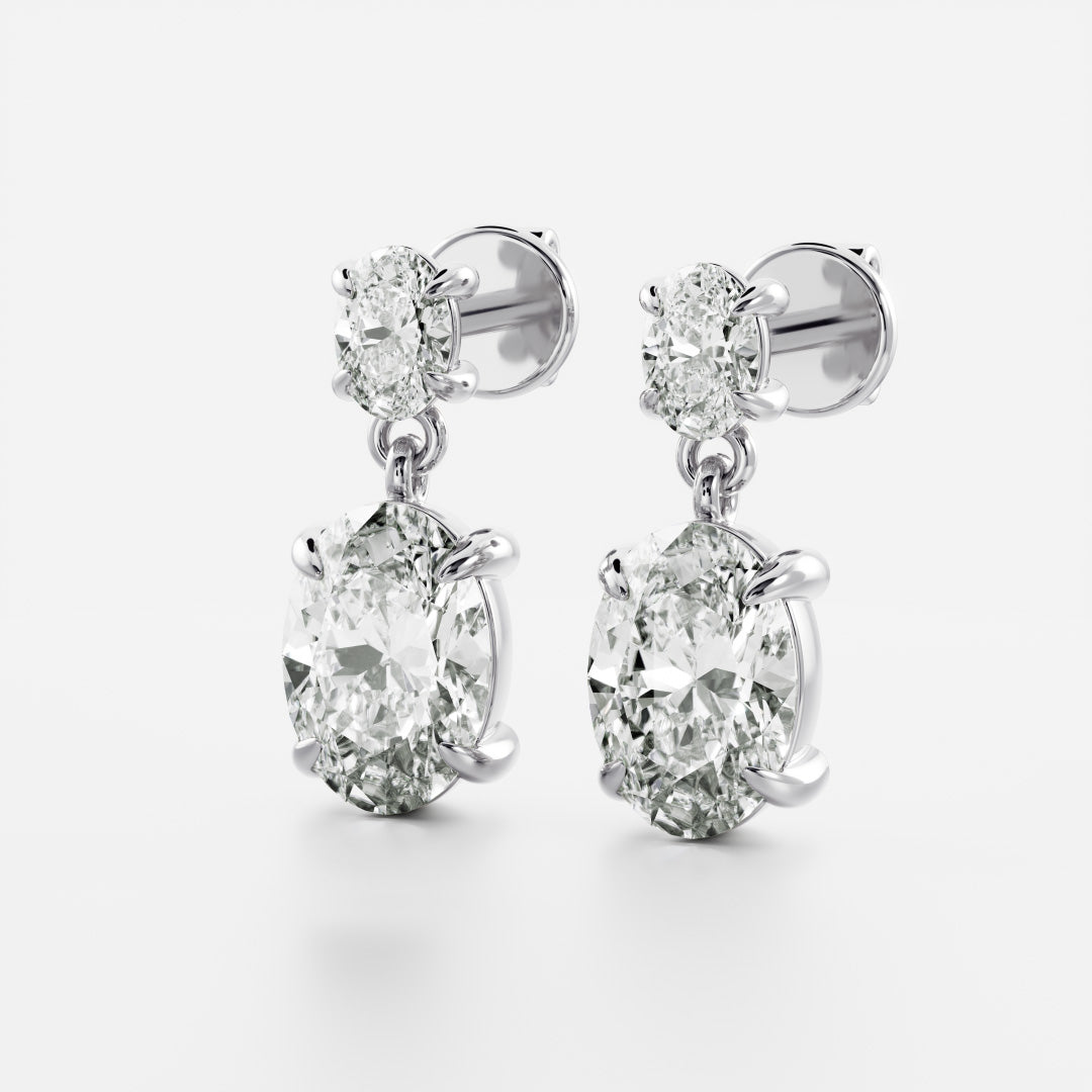 The Aria Oval Cut Lab-Grown Diamond Drop Earrings