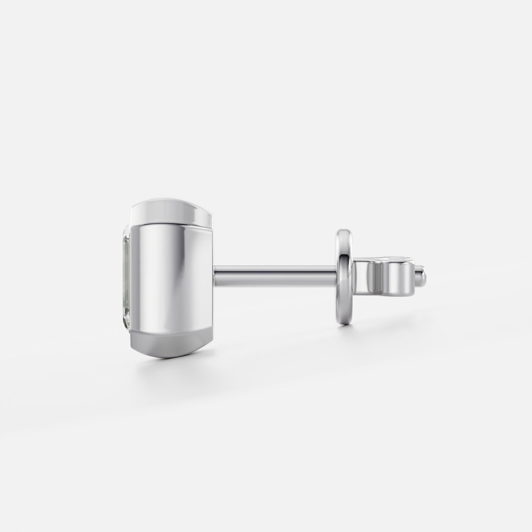 The Cleo Bezel-Set Emerald Cut Lab-Grown Diamond Studs