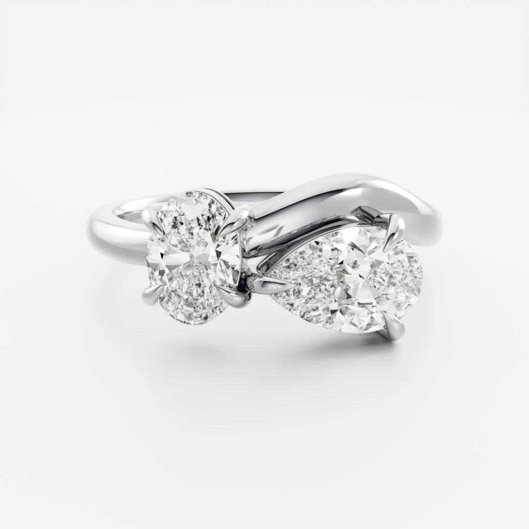Oval & Pear Lab-Grown Diamond Toi et Moi Engagement Ring