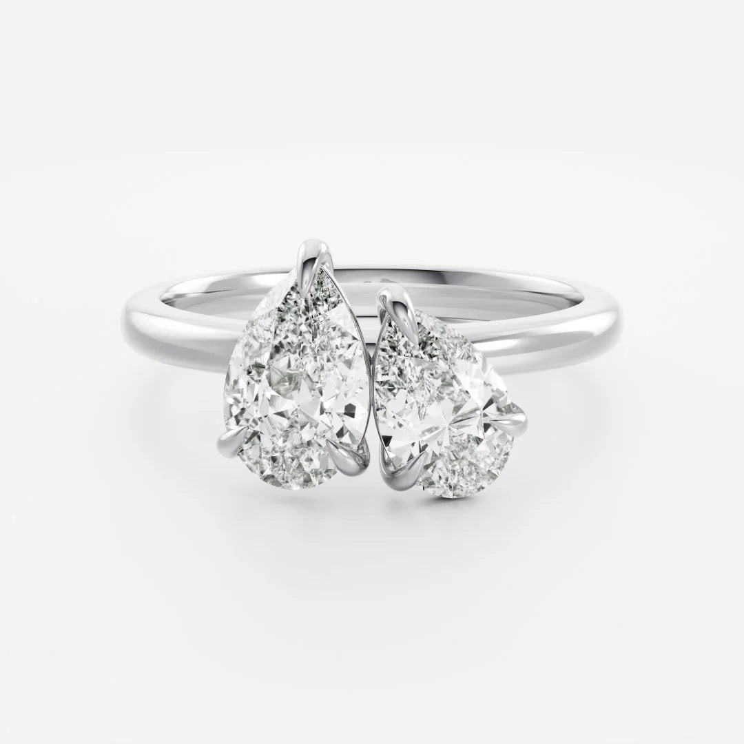 Twin Pear Lab-Grown Diamond Toi et Moi Engagement Ring