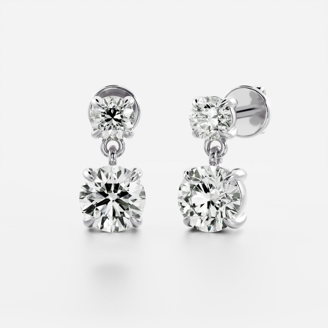 The Stella Round Brilliant Lab-Grown Diamond Drop Earrings