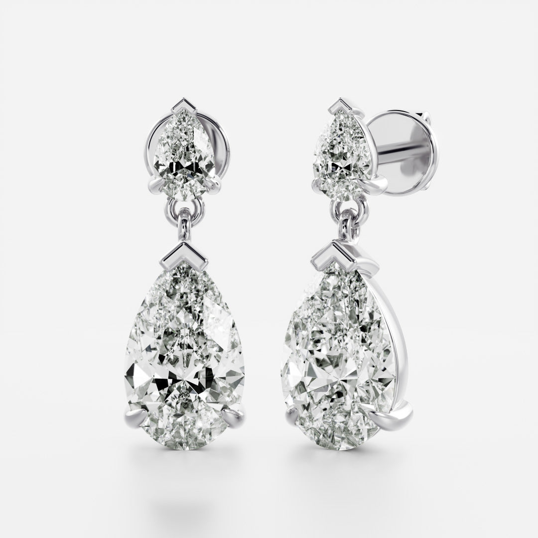 The Seraphina Pear Cut Lab-Grown Diamond Drop Earrings