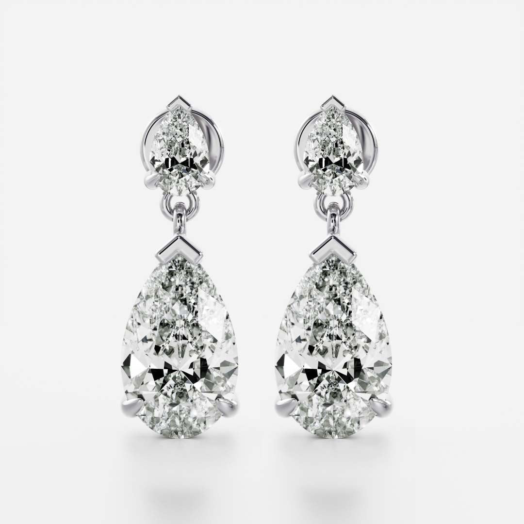 The Seraphina Pear Cut Lab-Grown Diamond Drop Earrings
