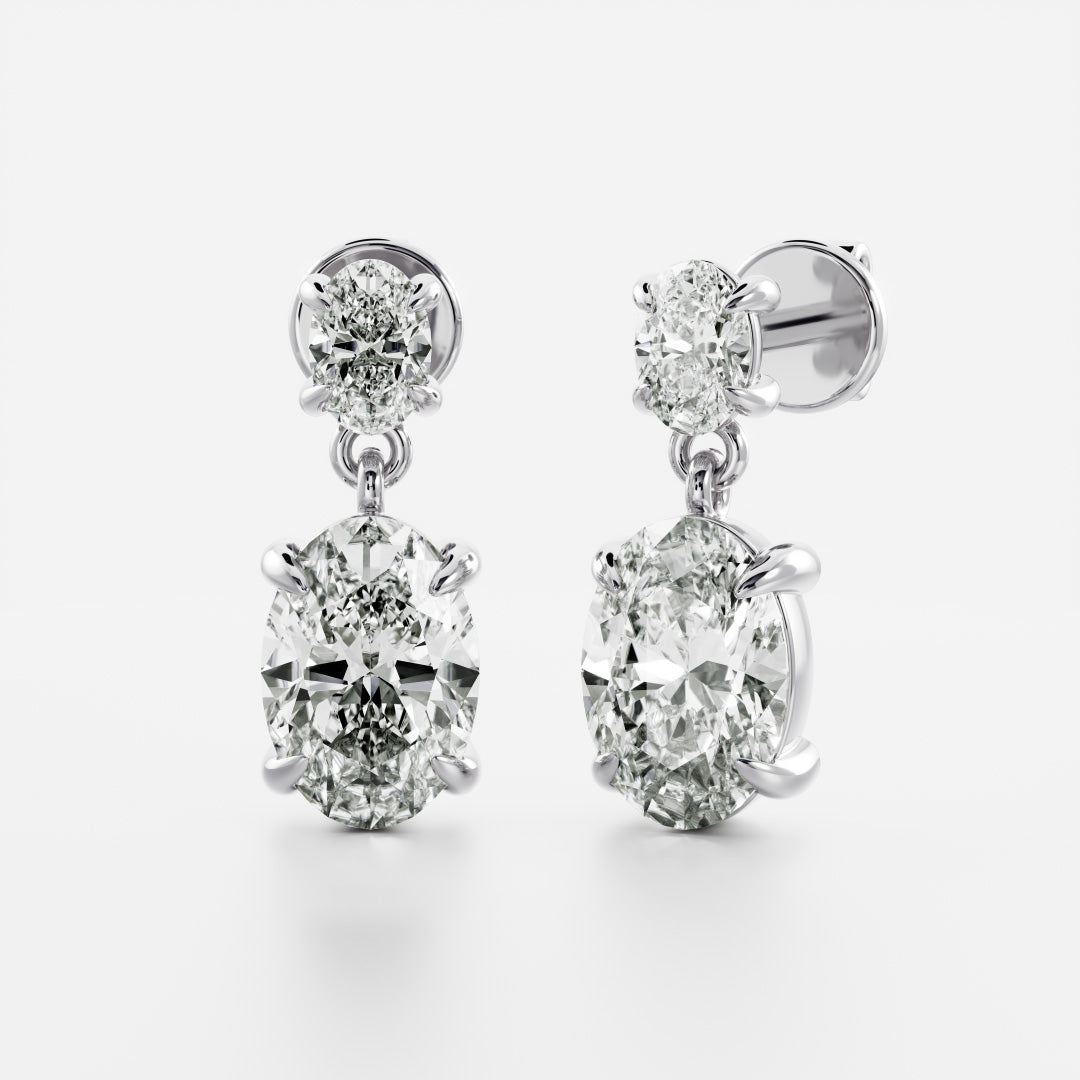 The Aria Oval Cut Lab-Grown Diamond Drop Earrings