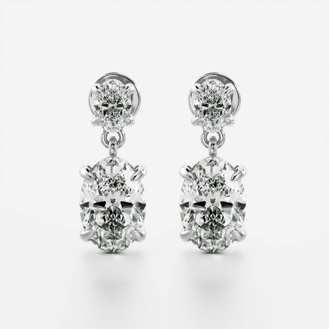 The Aria Oval Cut Lab-Grown Diamond Drop Earrings