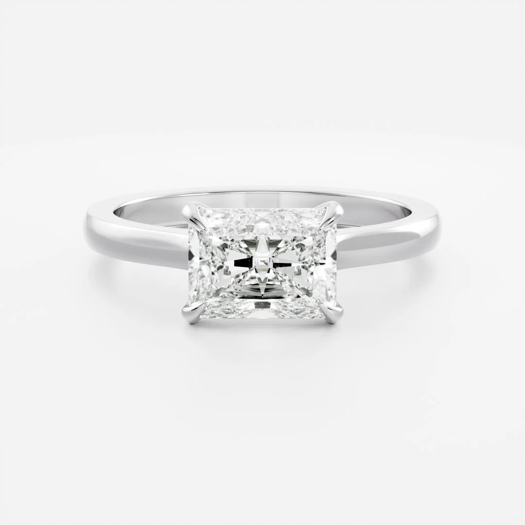 East-West Radiant Cut Lab-Grown Diamond Solitaire Engagement Ring