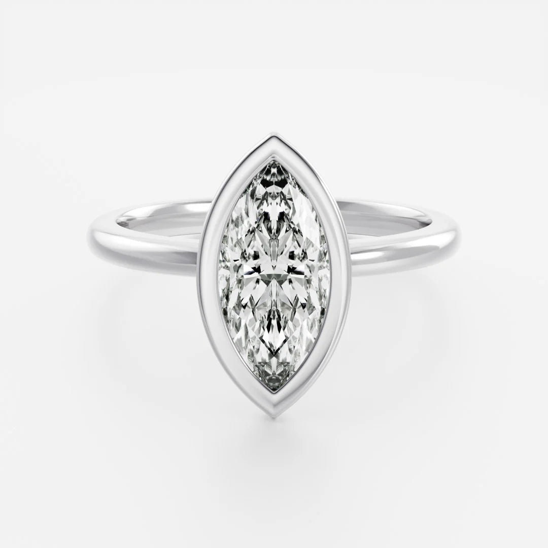Marquise Lab-Grown Diamond Full Bezel Engagement Ring