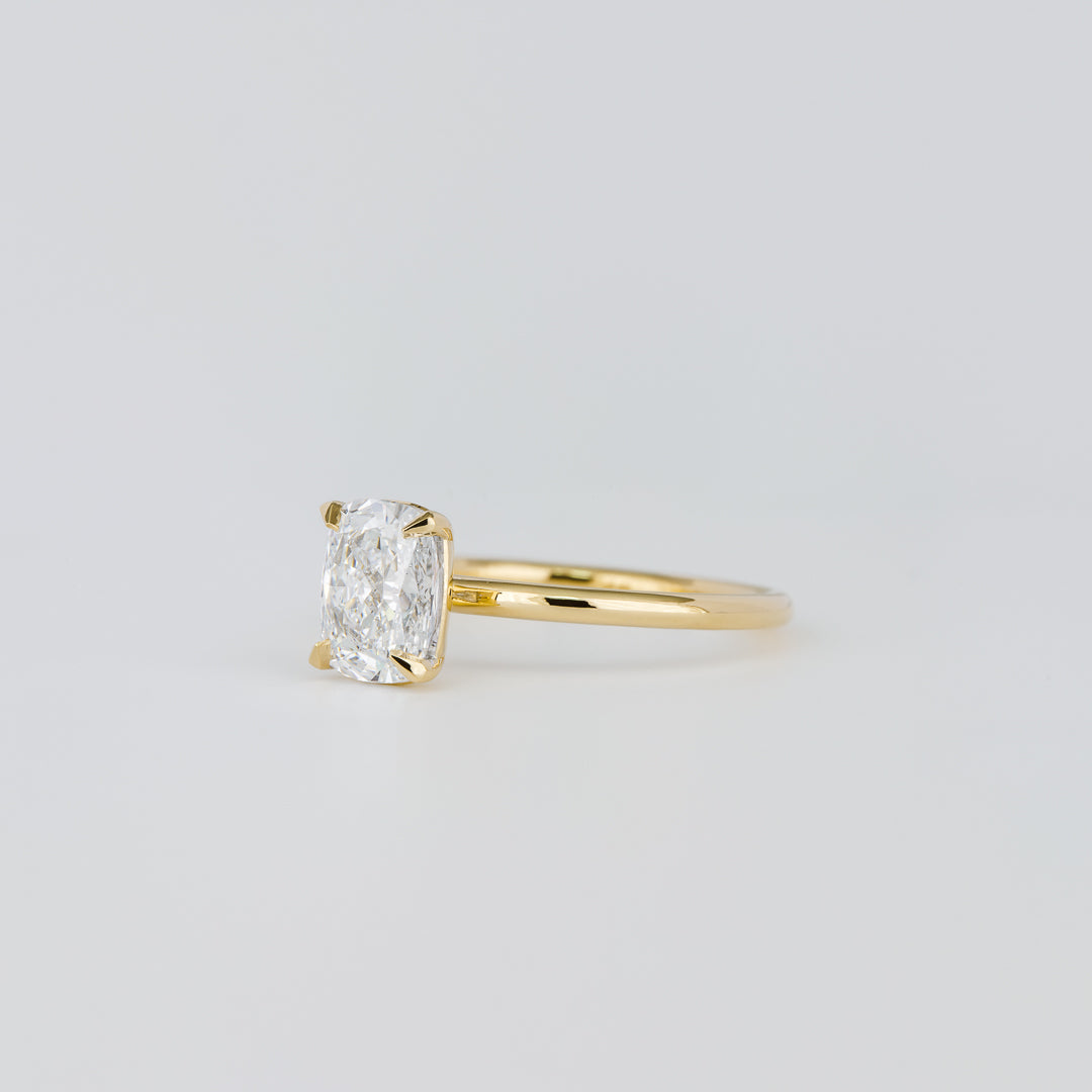 Cushion Lab-Grown Diamond Solitaire Engagement Ring