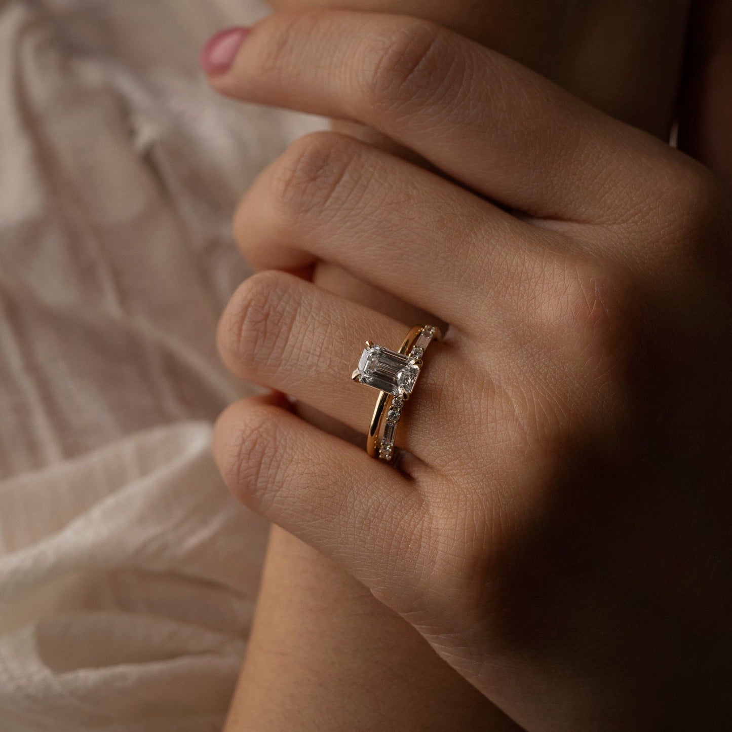Emerald Lab-Grown Diamond Solitaire Engagement Ring