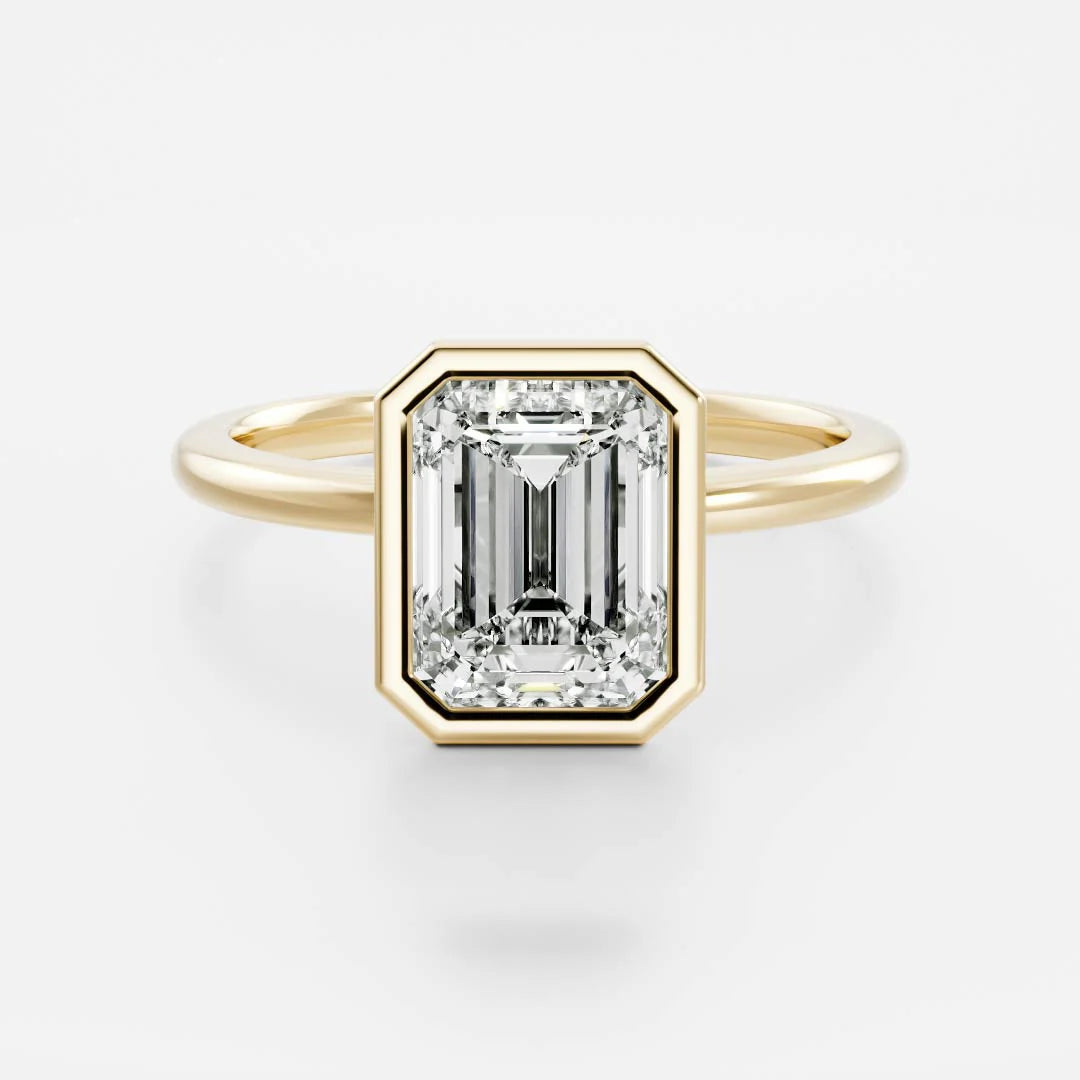 Radiant Cut Lab-Grown Diamond Bezel Solitaire Engagement Ring