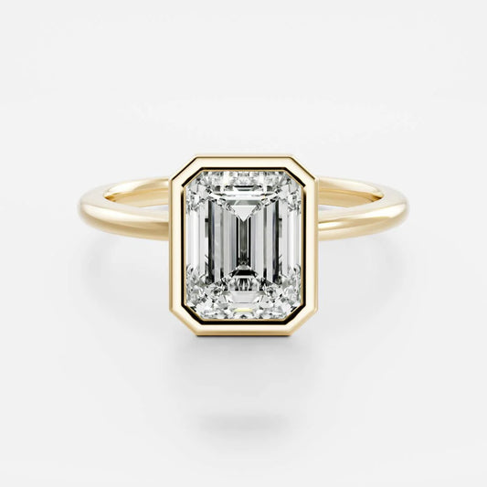 Radiant Cut Lab-Grown Diamond Bezel Solitaire Engagement Ring