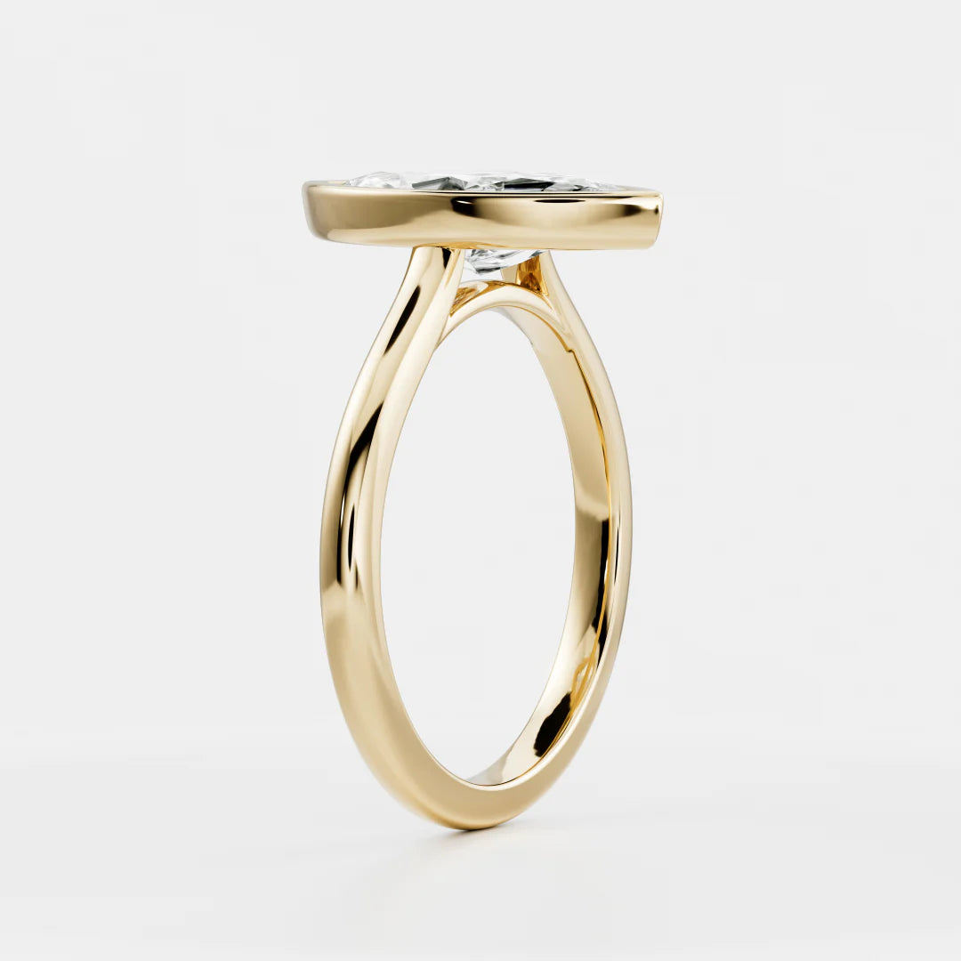 Marquise Lab-Grown Diamond Full Bezel Engagement Ring