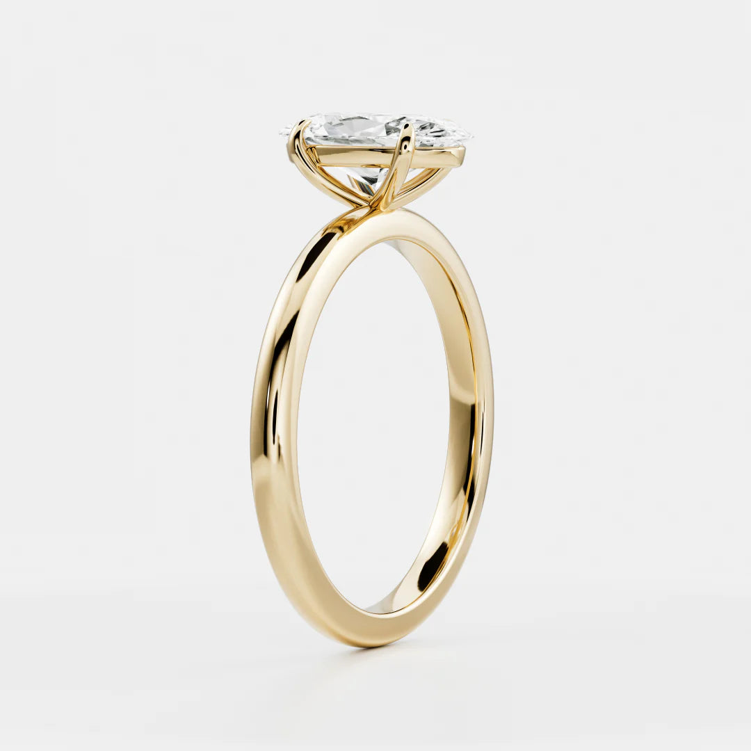 Elongated Oval Lab-Grown Diamond Claw Prong Solitaire Engagement Ring