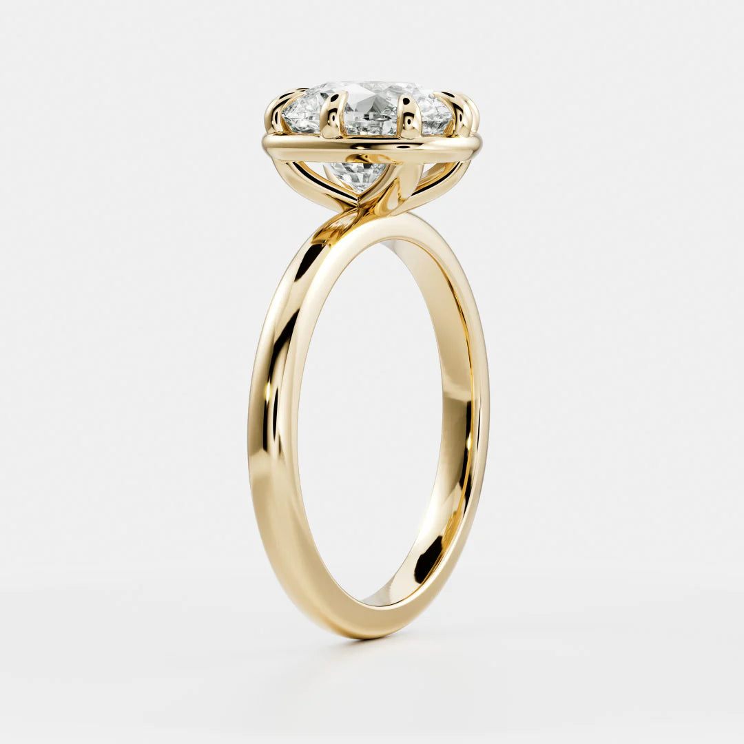 Cushion Cut Lab-Grown Diamond Bezel & Multi-Prong Engagement Ring