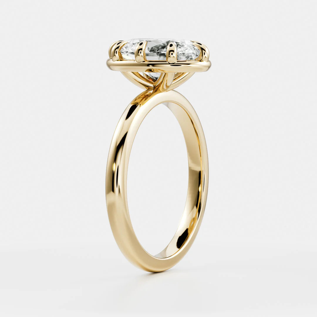 Oval Cut Lab-Grown Diamond Bezel & Multi-Prong Engagement Ring