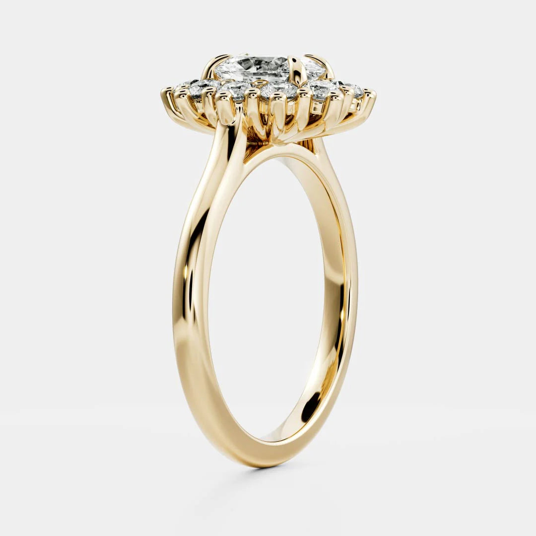 Oval Lab-Grown Diamond Cluster Halo Engagement Ring