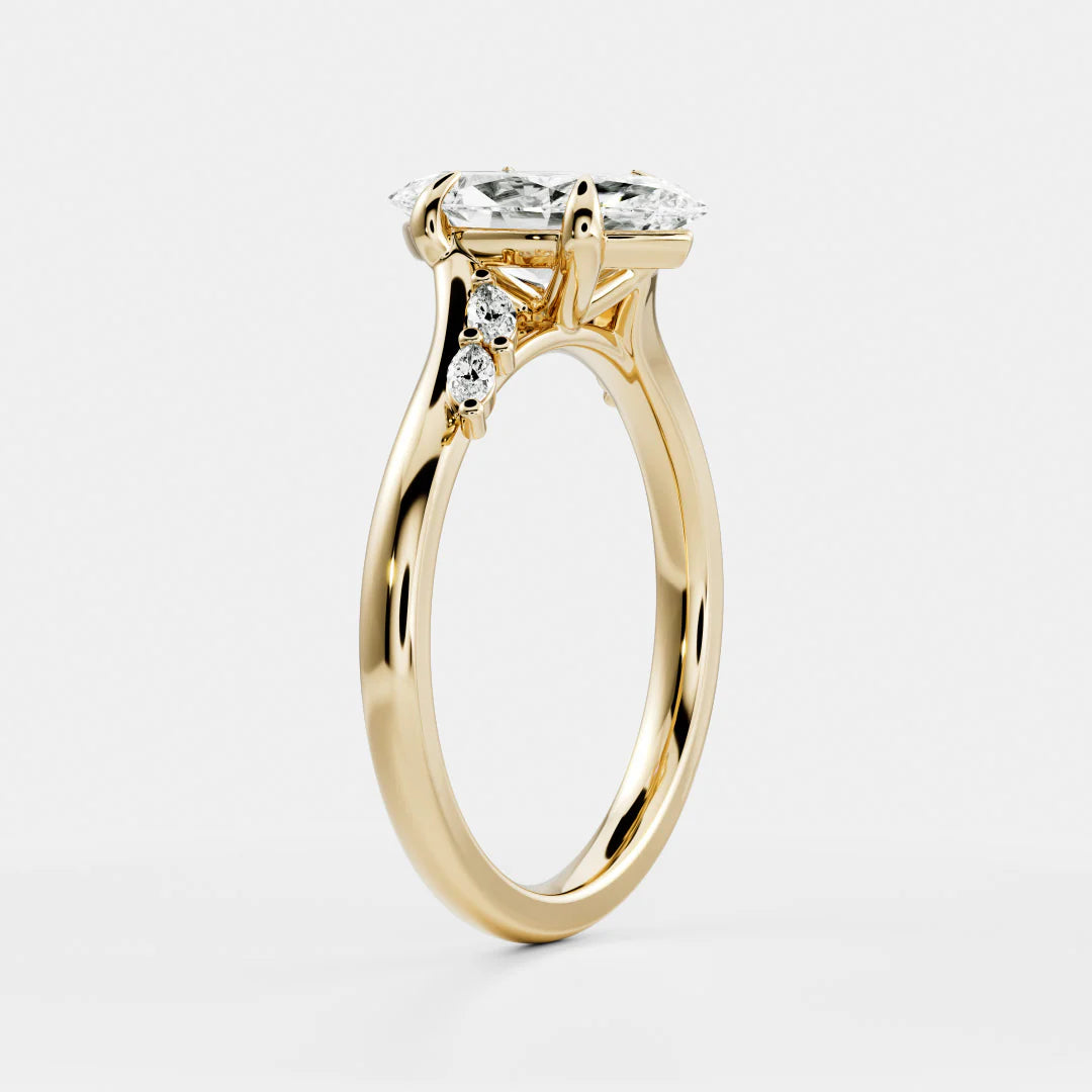 Marquise Lab-Grown Diamond Cluster Bypass Engagement Ring